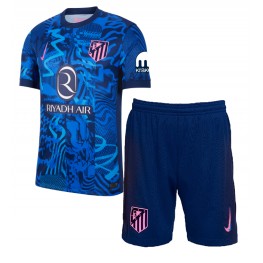Atletico Madrid Derde tenue Kids 2024-25 Korte Mouw (+ Korte broeken)